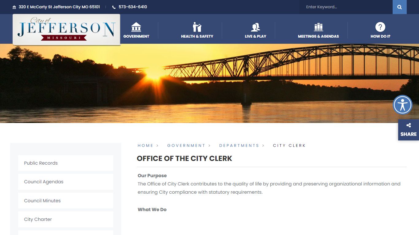Office of the City Clerk - Jefferson City, Missouri